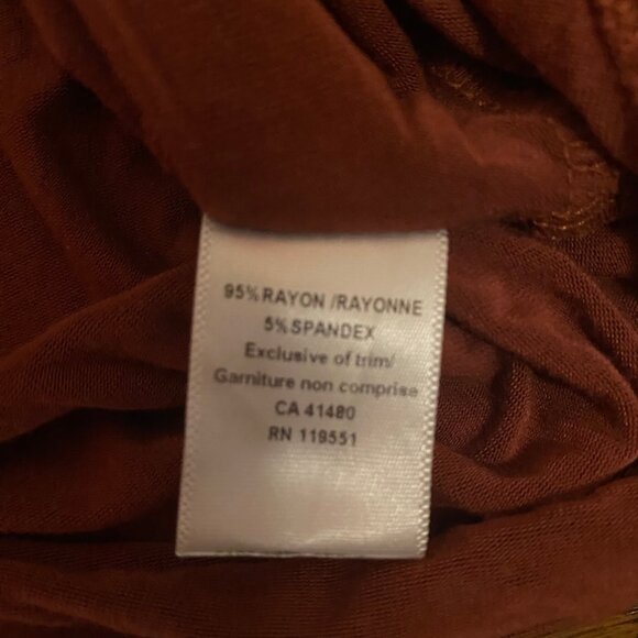 🧡 Eileen Fisher Rust Twist-Front Long Sleeve Top (Size L) Effortlessly Chic - Picture 6 of 6